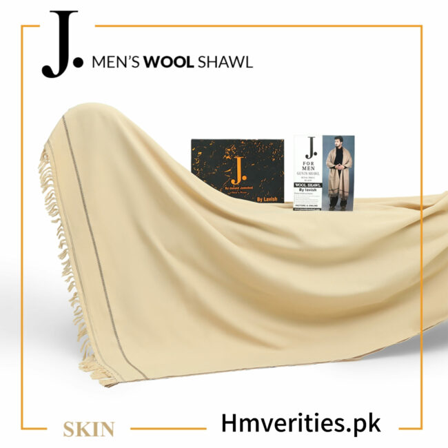 JUNAID JUMSHAID Men’s Blended Sooti Wool Shawls Skin Color